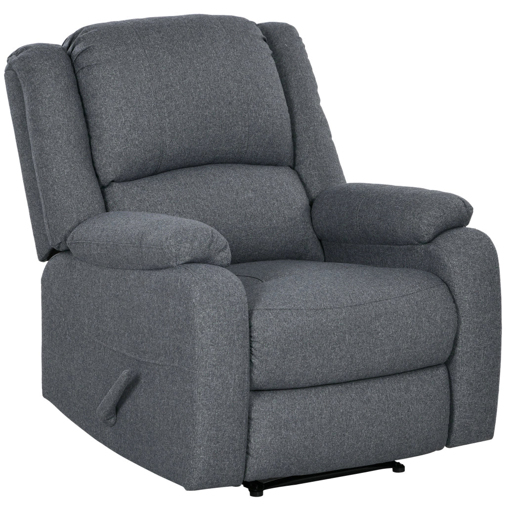 Poltrona Relax Reclinabile con Poggiapiedi Regolabile ¨C zephmum ¨C Grigio 90x96x98