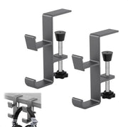 Sistema di supporto per cuffie per scrivania, adatto per scrivanie di 1,4 a 5,8 cm, con spazio per cuffie, borse e cavi dati - Set da 2 pezzi