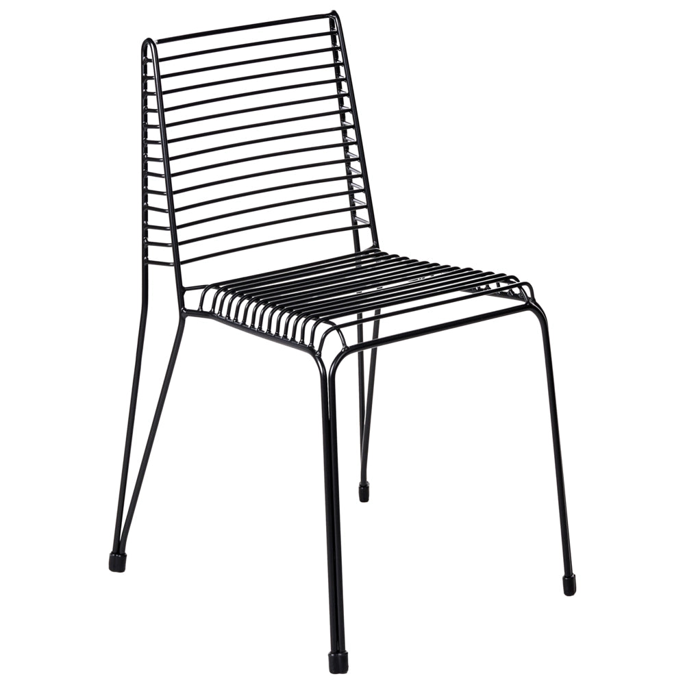 Set di 2 sedie da giardino con telaio in acciaio nero impilabili da esterno per patio stile moderno