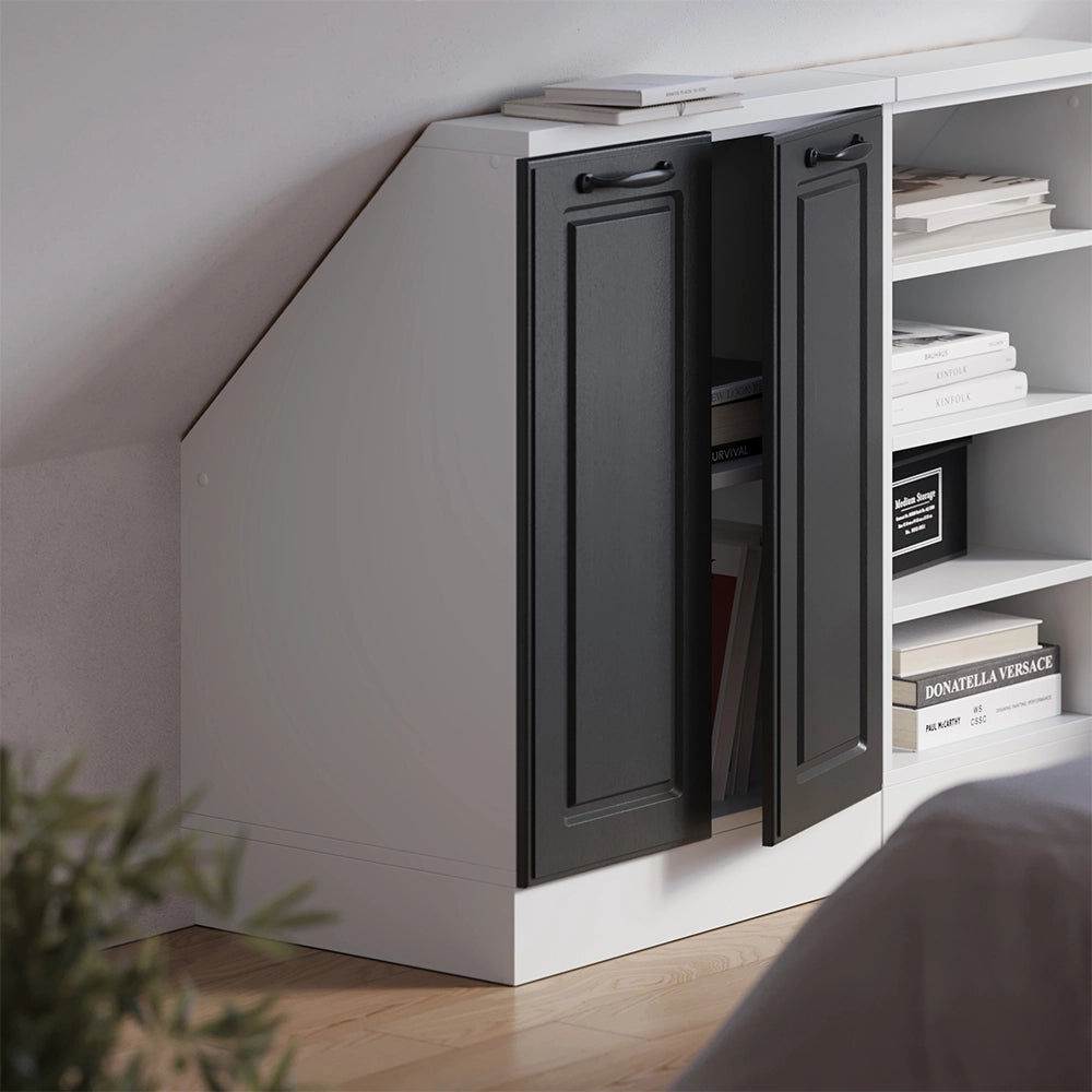 Mobile sottotetto Rion Antracite rustico/Bianco con 2 porte Vicco