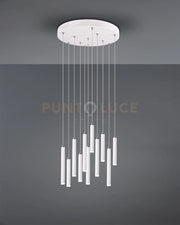 TUBULAR SOSPENSIONE LED 30,8W 3850lm, 3000K ROTONDA 11 TUBI BIANCA DIMMERABILE CON INTERRUTTORE D. 2,2 D. 40CM
