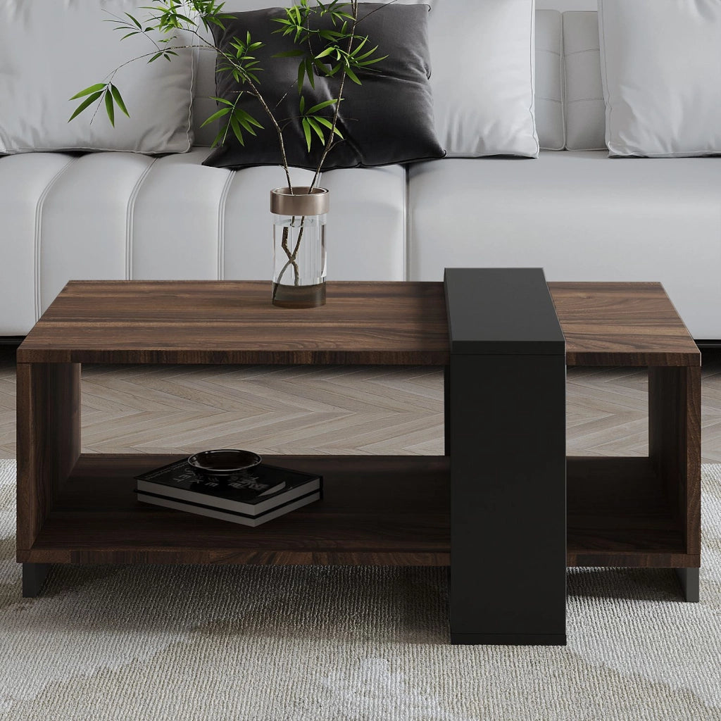 Tavolino in legno "Meleni" - 90 x 49 x 40 cm - Marrone