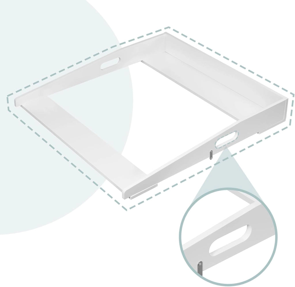 WOLTU Fasciatoio per Cassettiera, in MDF, 70x75x10 cm, Piano Fasciatoio per Neonati, Adatto a Comò con Profondità 47,5-50 cm e Larghezza ≥ 70 cm, Fissaggio con Staffe Metalliche, Bianco