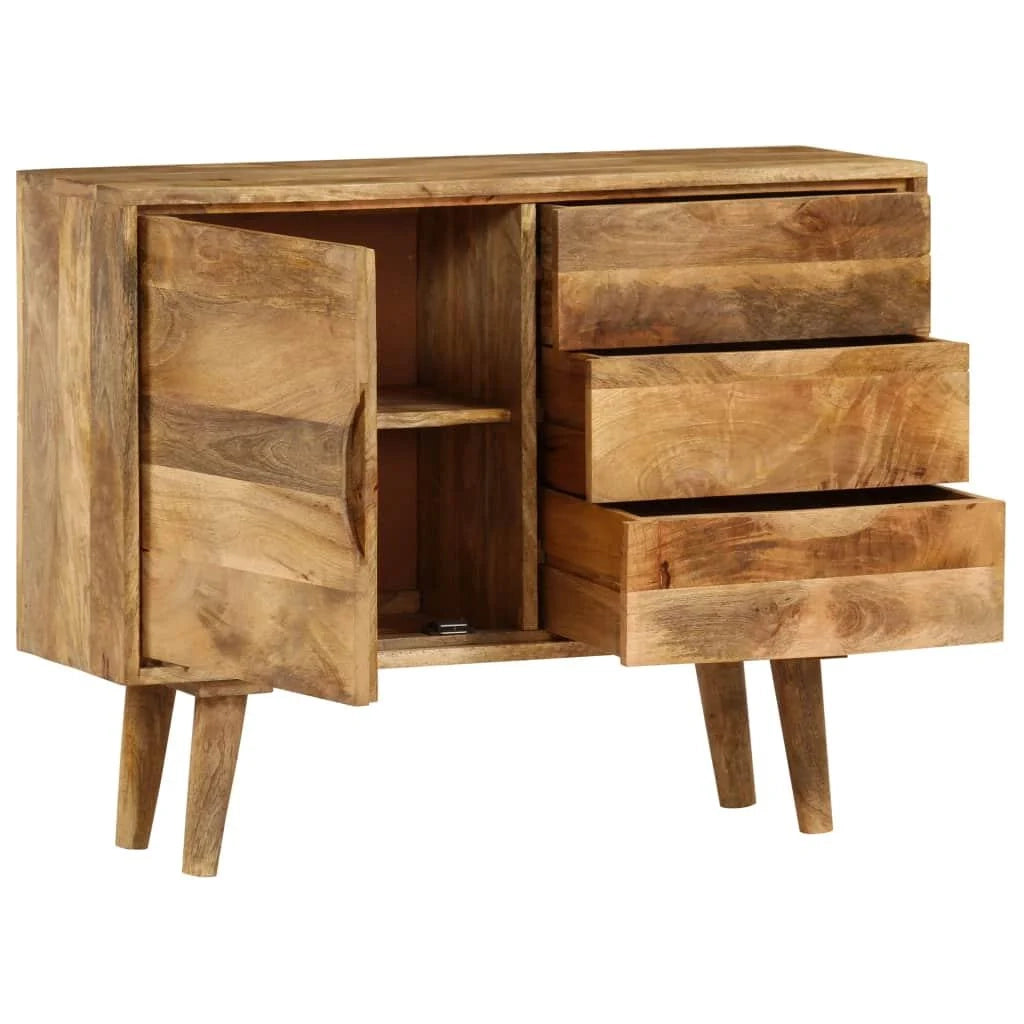 Buffet credenza mobiletto consolle mobile contenitore legno massello di mango 90 cm 4402095