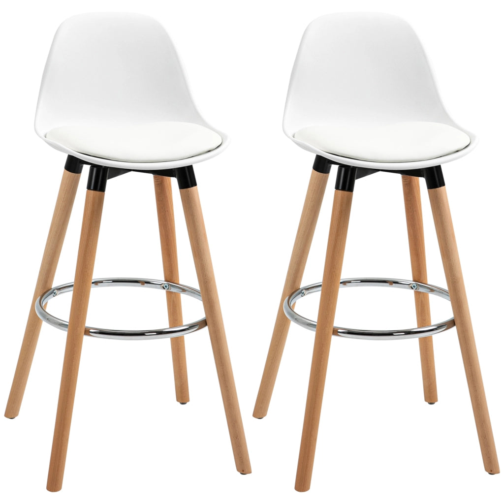 BARHOCKER Set da 2 pezzi 38,5 x 42,5 x 91 cm Bianco in pelle rigenerata