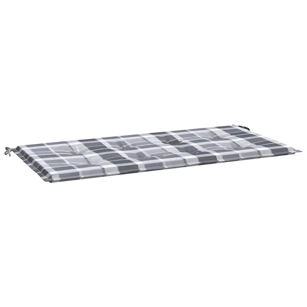 Cuscino Panca da Giardino a Quadri Grigi 100x50x3 cm in Tessuto cod mxl 68012