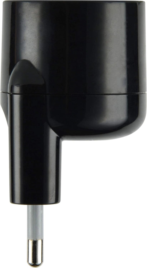 Adattatore disassato Schuko 16A 2P+T salvaspazio da spina tedesca a presa italiana 10A nero Electraline