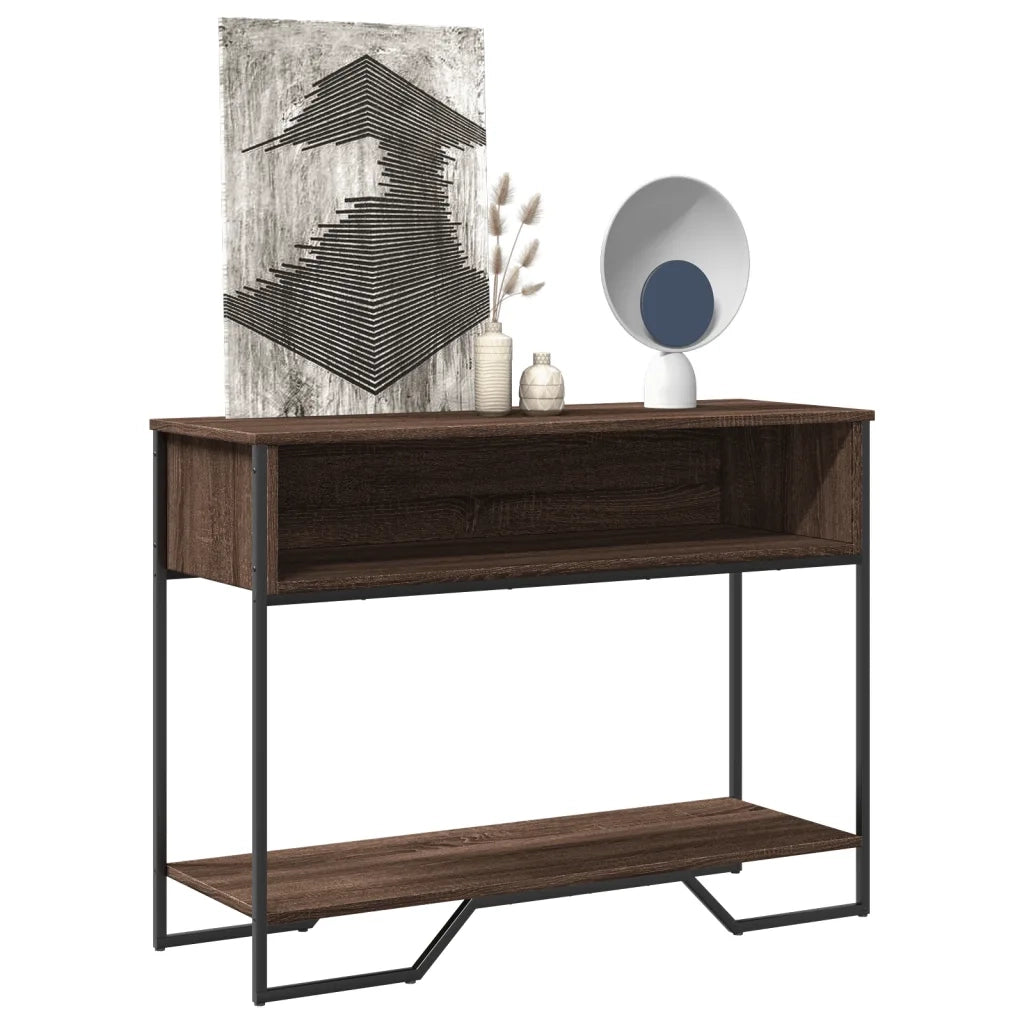 Tavolo Consolle Rovere Marrone 100x35x74,5 cm in Truciolato