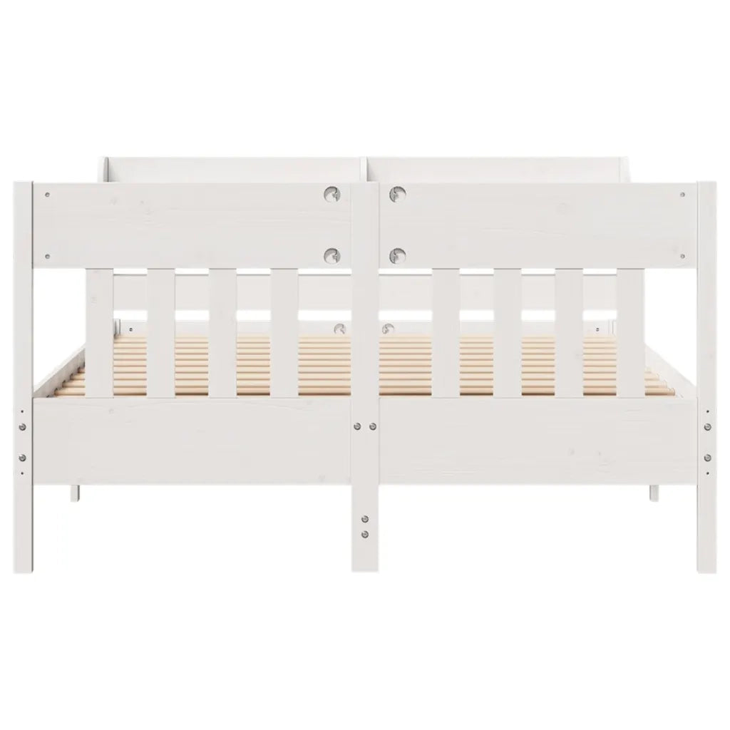 Letto senza Materasso Bianco 140x200 cm Legno Massello di Pino 3307006