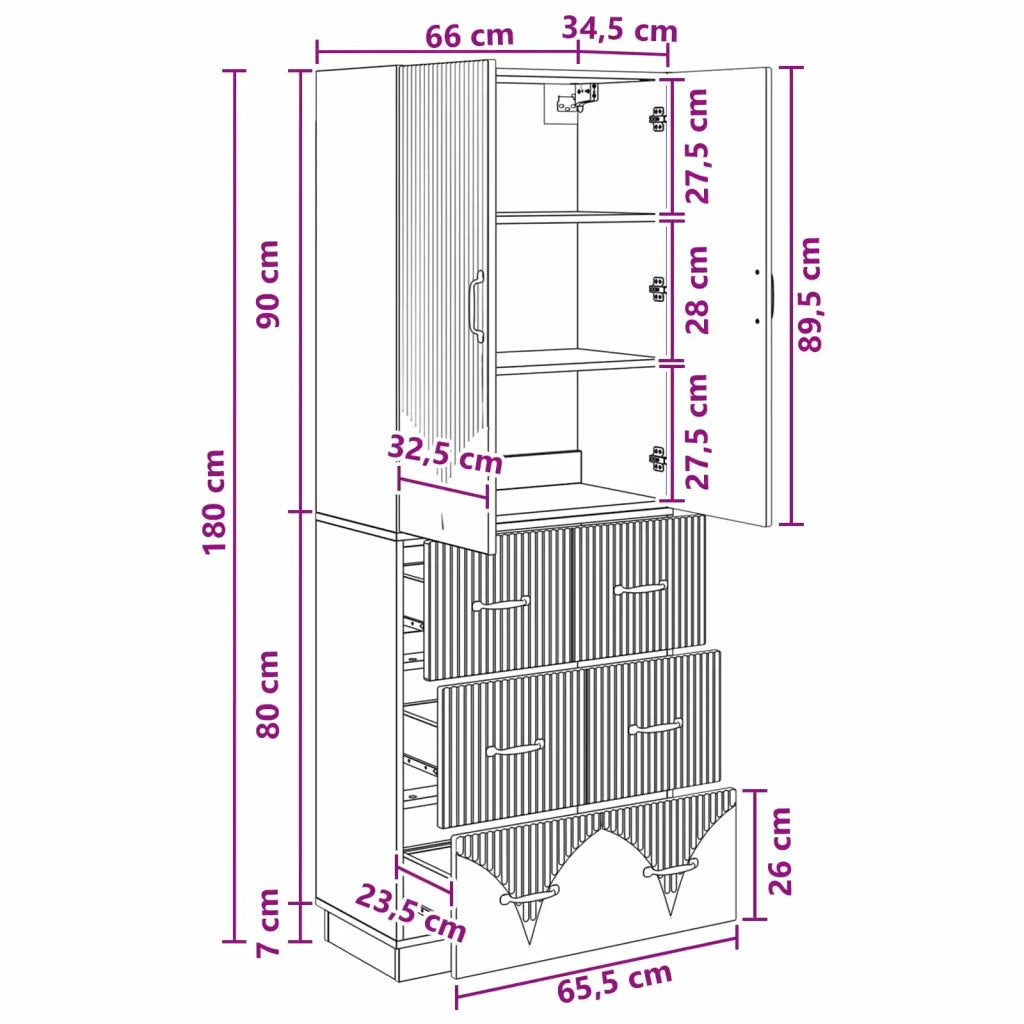 Set di armadi 2 pz 66 x 34,5 x 87 cm Legno ingegnerizzato 3416804