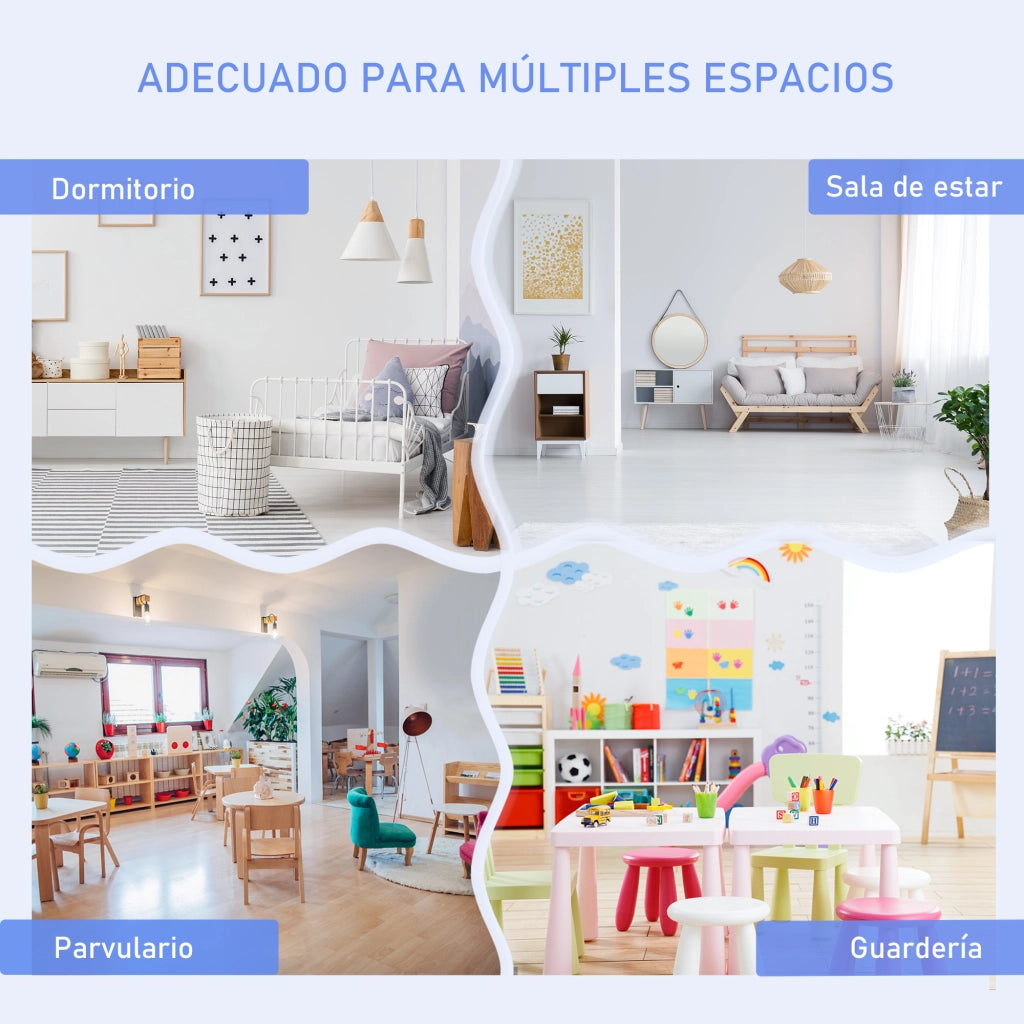 Tavolo bambini con sedie e panchina ¨C zephmum ¨C grigio e bianco 90x50x45