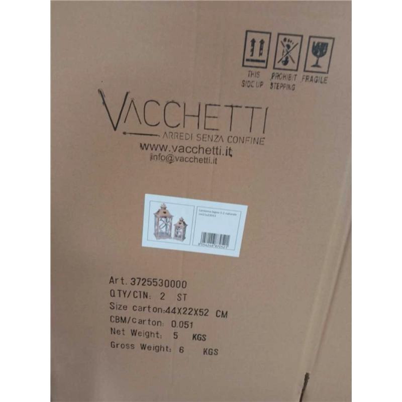 Lanterna legno 1-2 nero cm 21x21h50
