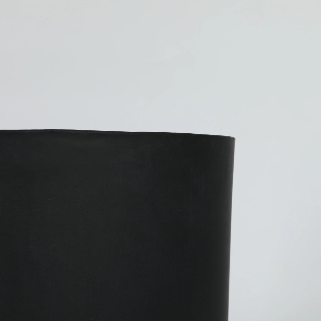 Fioriera con grigliato rotonda in magnesio ossido con fori di drenaggio set di 2 nera 50 × 50 × 50 cm