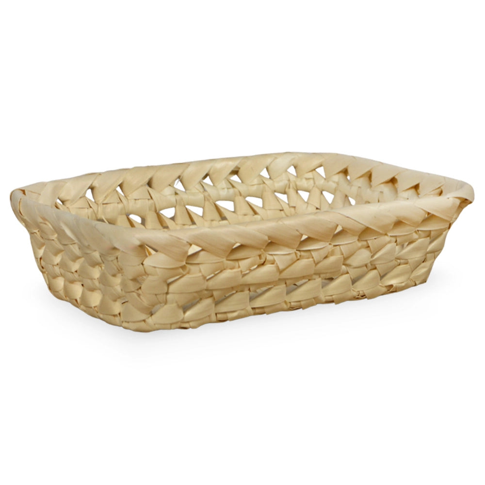 Ceste cestini espositori x10 in foglie di palma intrecciate 25x 18,5 x h 7,5 cm