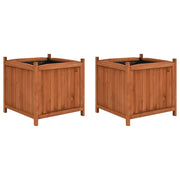 Set di 2 fioriere rialzate 50 x 50 x 50 cm in legno di abete marrone 02_0000887