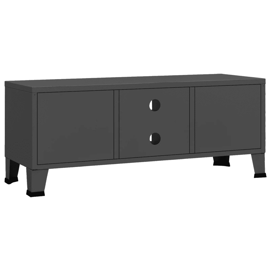 Mobile TV Industriale Antracite 105x35x42 cm in Metallo 339620