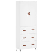Credenza | Madia | Buffet da pranzo | Armadio da pranzo Bianca 69,5x34x180 cm in Legno Multistrato