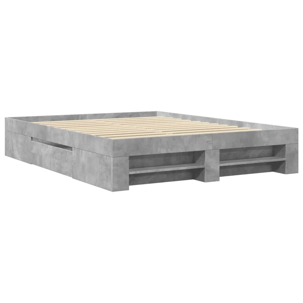 Giroletto senza Materasso-Struttura Letto Grigio Cemento 160x200cm Truciolato 342210