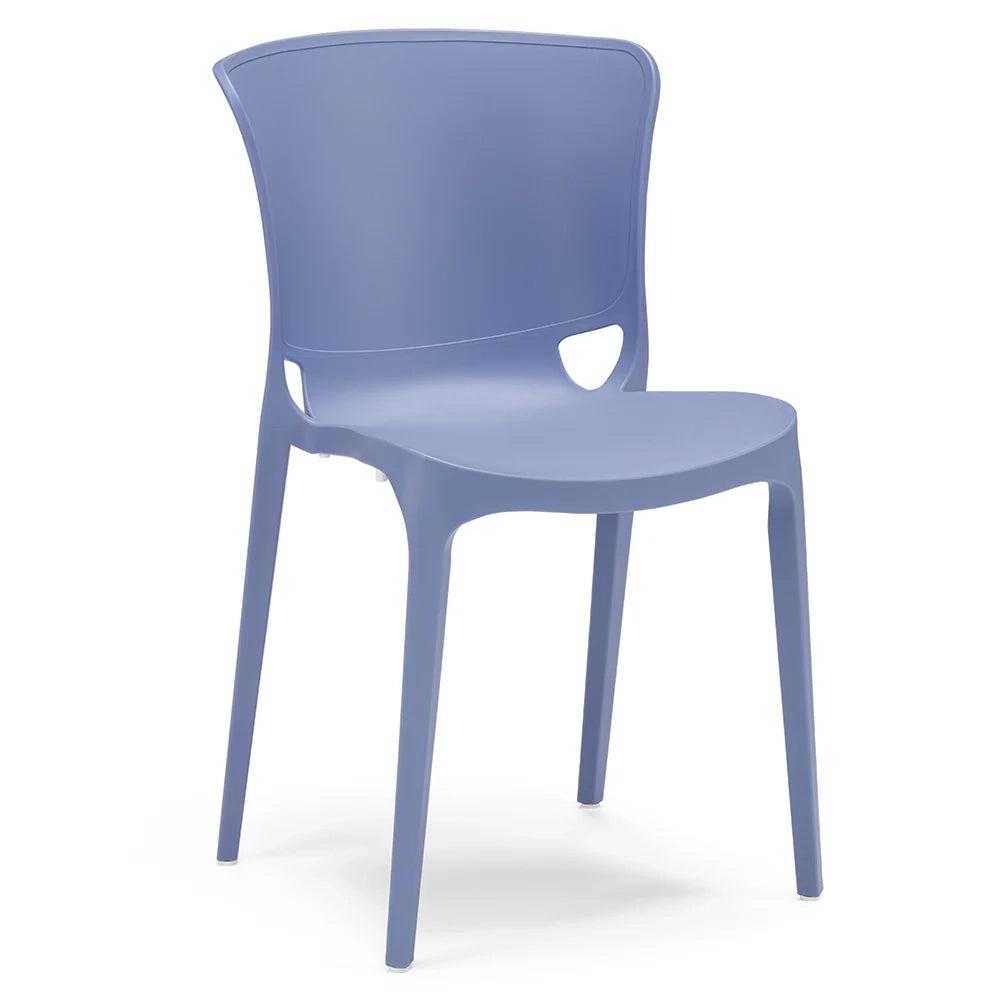 Set 6 sedie in polipropilene JUMBO, 100% MADE IN ITALY, impilabile, resistente ai raggi UV, design moderno, ideale per sala da pranzo, cucina, sala d’attesa, bar, ristoranti o giardino, colore Carta da Zucchero