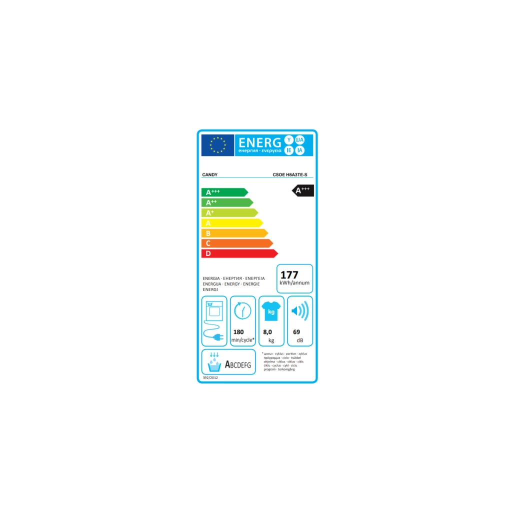 Asciugatrice a Pompa di calore Carico Frontale Candy Smart Pro 8 Kg CSOE H8A3TE-S Classe C