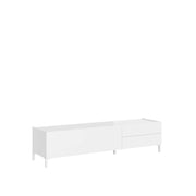 Porta TV 1 ribalta/2 cassetti 160x42x40 cm bianco lucido - SOLARIA