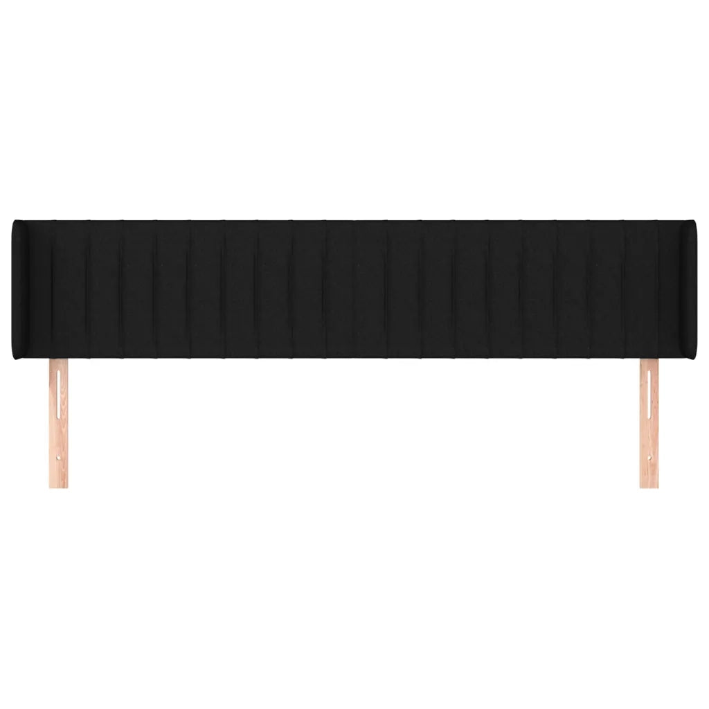 Testiera ad Orecchio Nera 163x16x78/88 cm in Tessuto