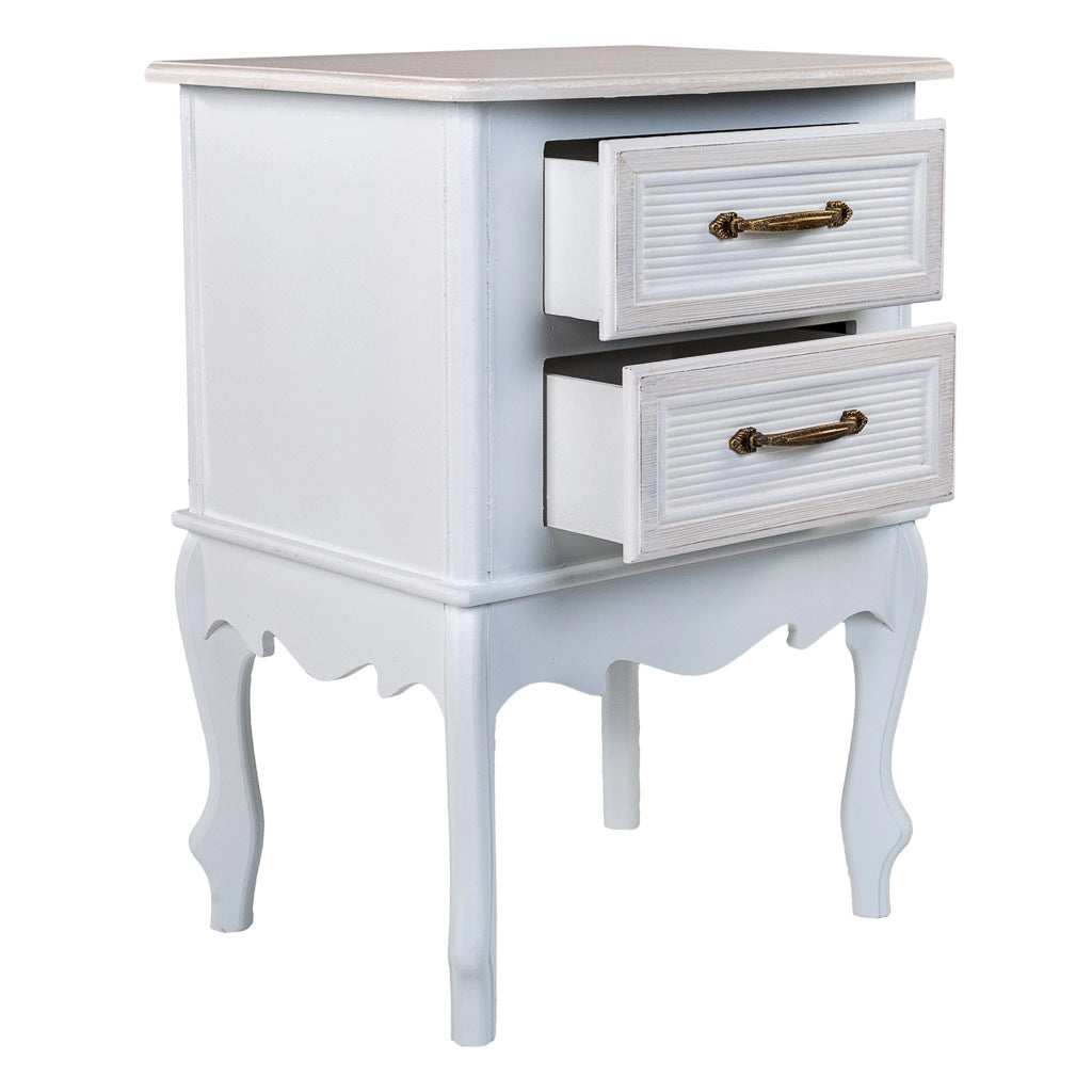Comodino in legno bianco 42x34x57
