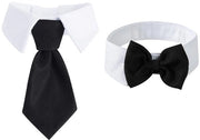 Accessori per animali domestici - Smoking adattabile - 2 pezzi - Nero/ Bianco - Cotone/Polyester