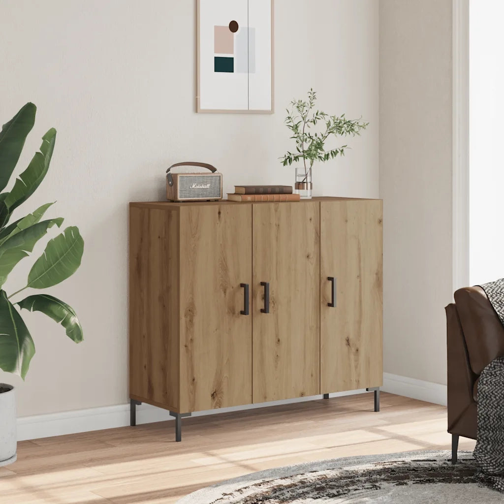 Credenza-Buffet-Armadio da cucina Rovere Artigianale 90x34x80 cm in Legno Multistrato 672618