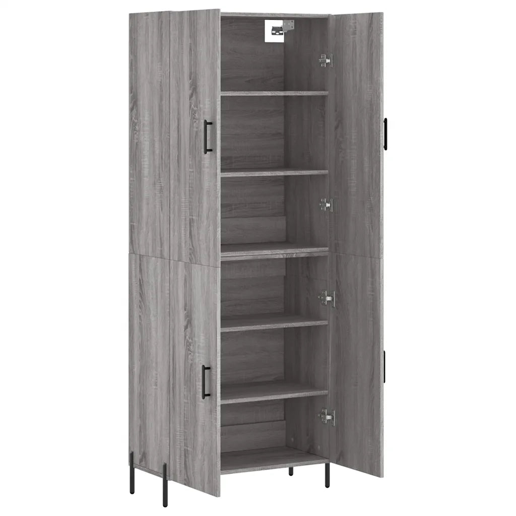 Credenza Grigio Sonoma 69,5x34x180 cm in Legno Multistrato 3195689