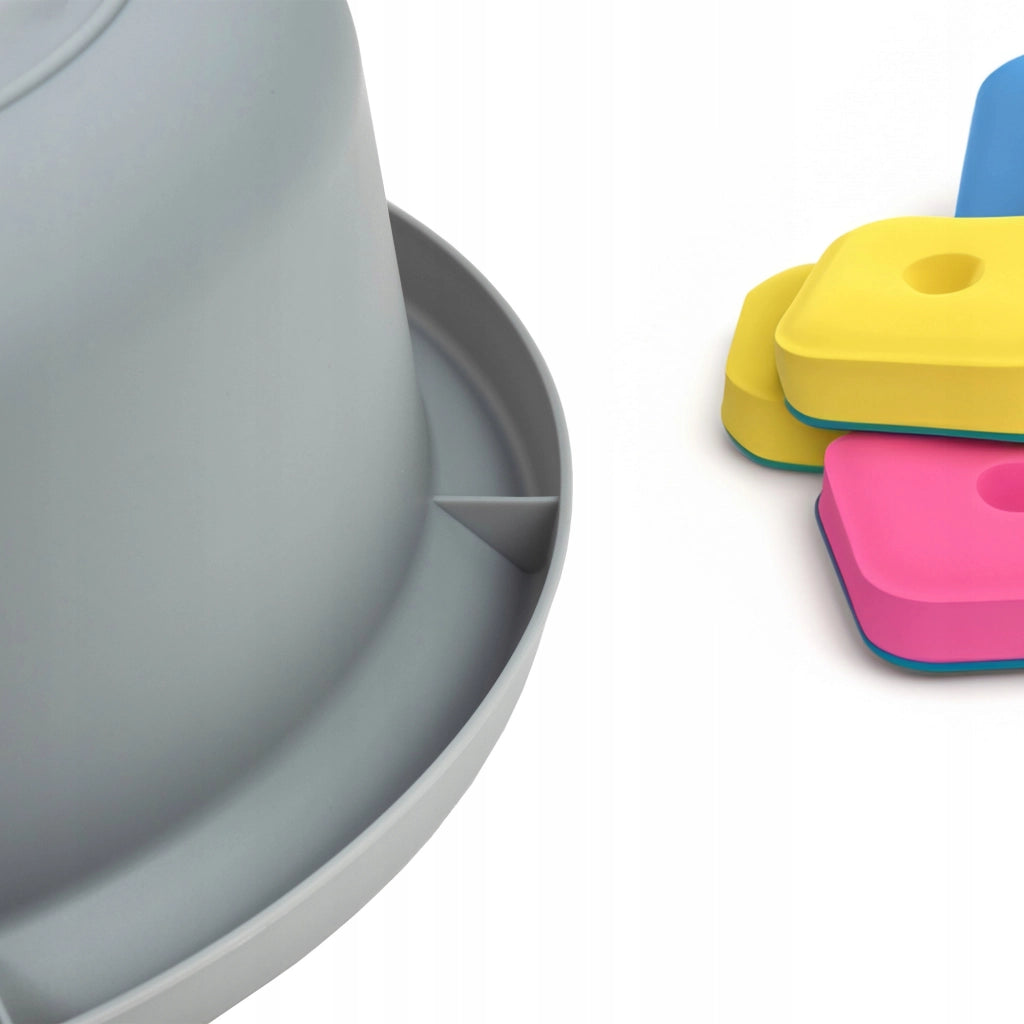 Bacinella per bucato KADAX, 4 litri, in plastica, rotonda, colore grigio.