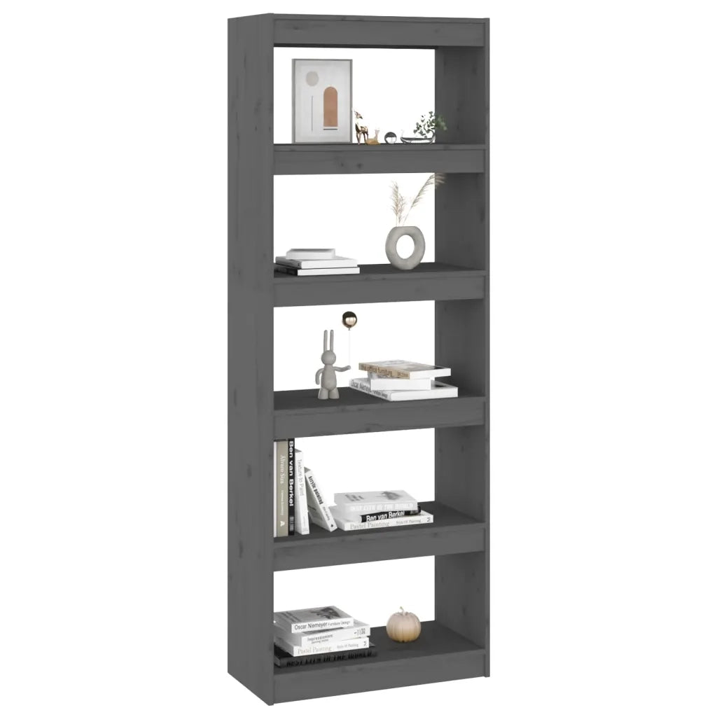 Libreria/Divisorio Grigio 60x30x167,5 cm in Massello di Pino cod mxl 35151
