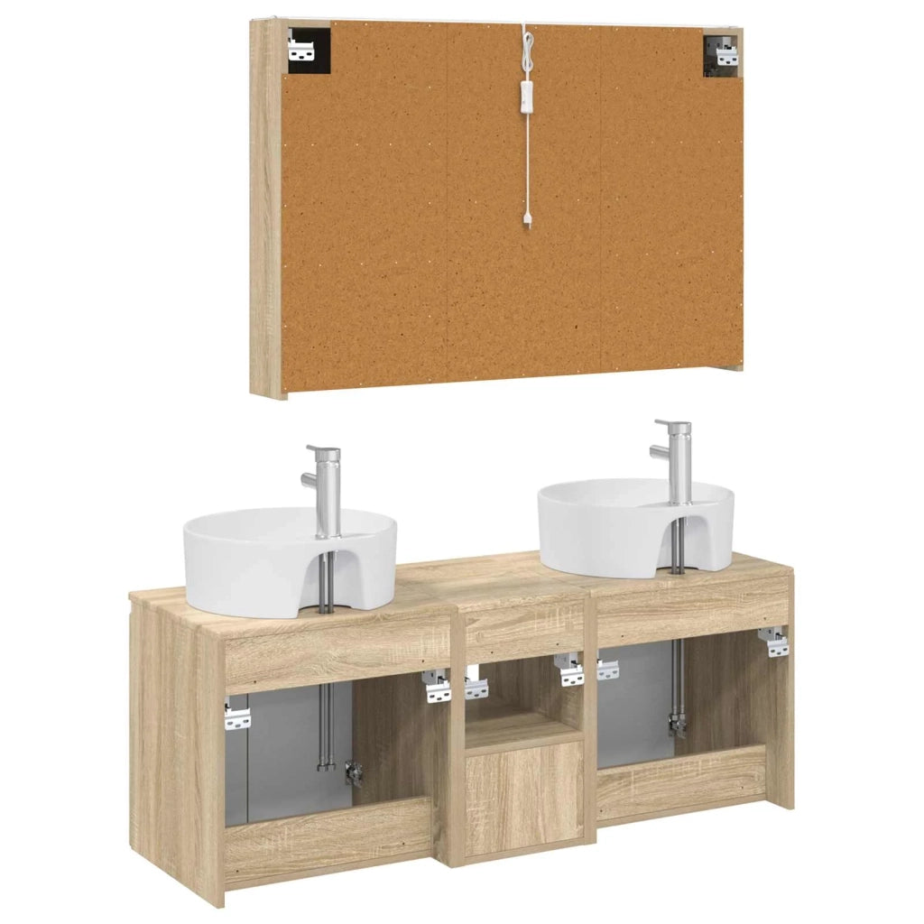 Set di Armadi da Bagno 4 pcs Rovere Sonoma Legno ingegnerizzato 3406465