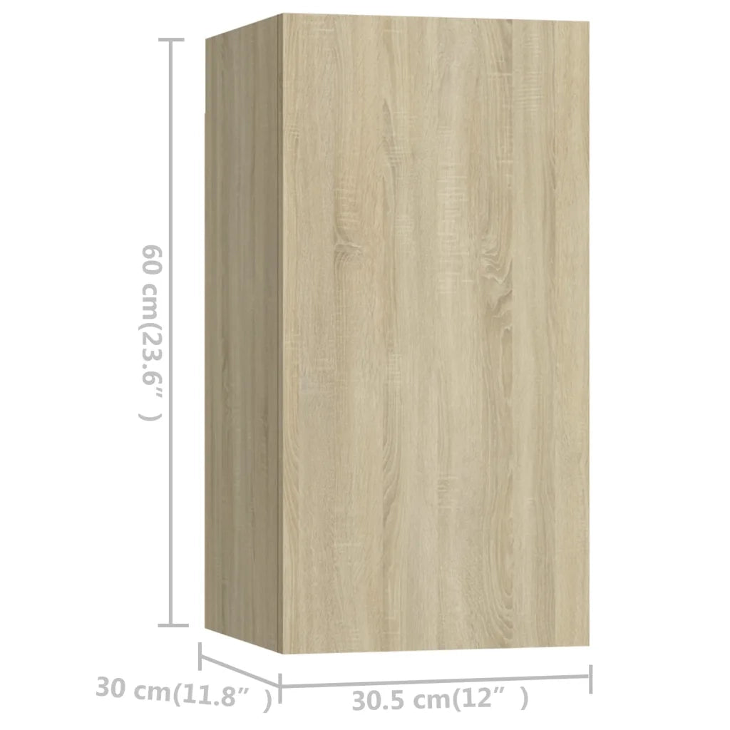 Set di Mobili Porta TV 4 pz Rovere Sonoma in Legno Multistrato 3079046