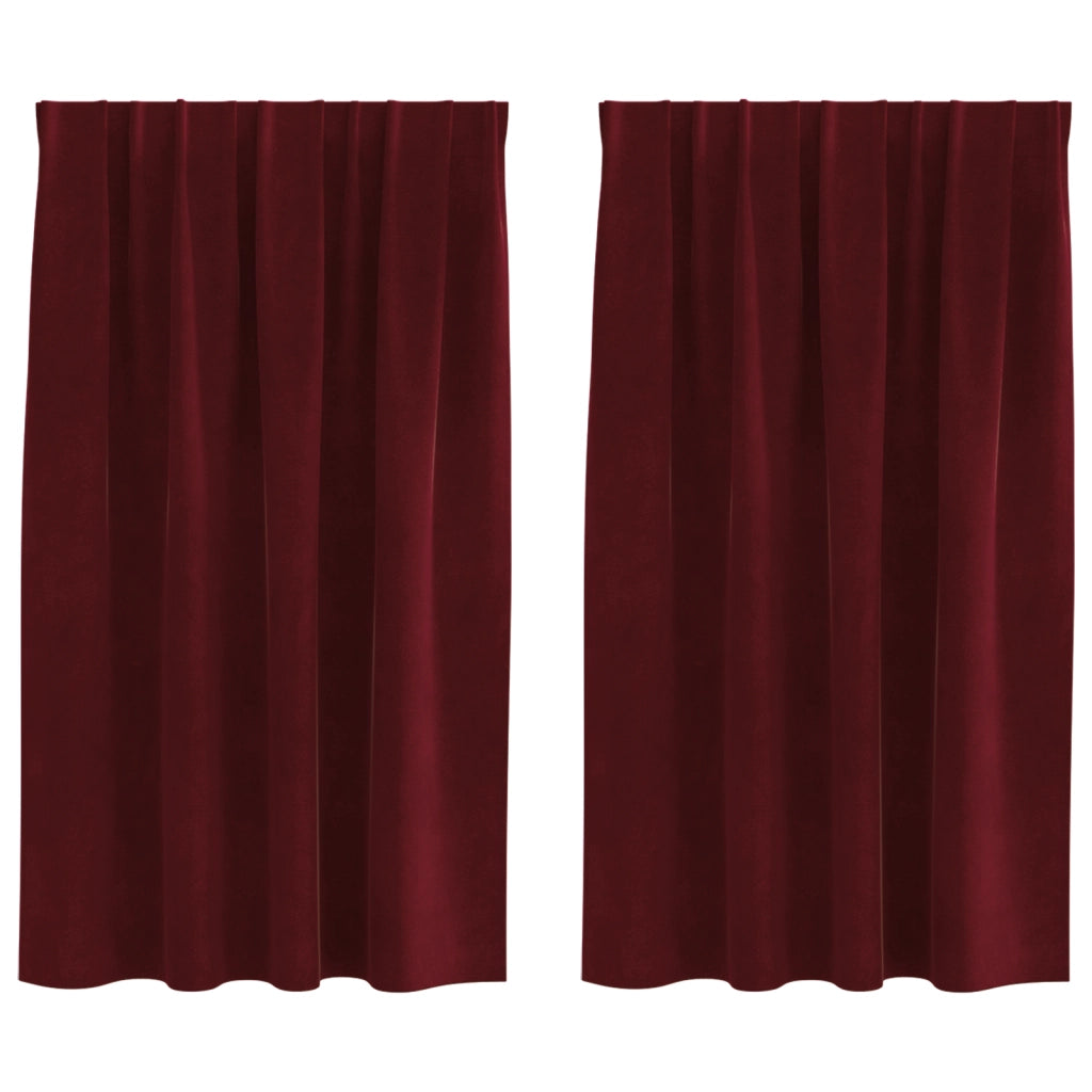 Tende Blackout  con nastro superiore 2 pezzi Rosso vino Velluto