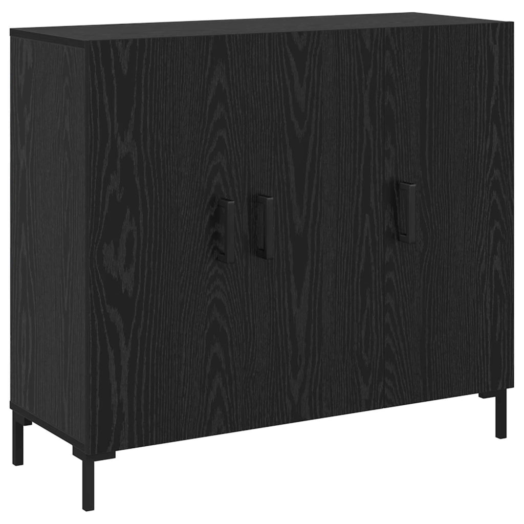 Credenza Rovere Nero 90 x 34 x 80 cm Legno multistrato 879585