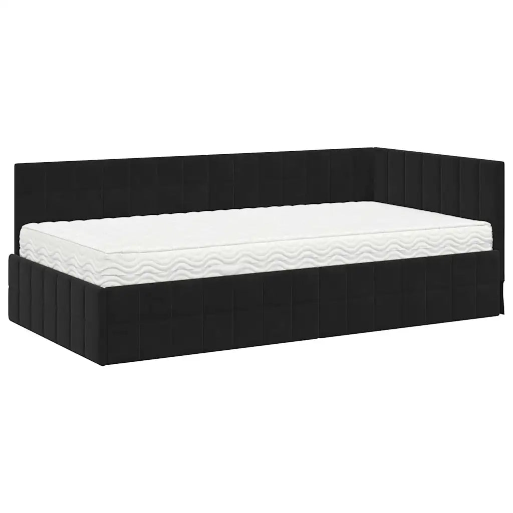 Struttura Letto Angolare con Materasso 2 pcs Nero Velluto 3393943