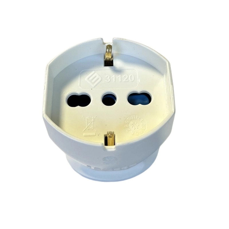 Presa Schuko Volante Femmina Multistandard P11/17 10/16A 250v 2P+T Max 1500W Bianca