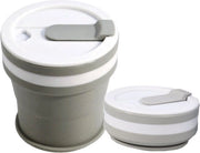 Bicchiere da Caffè Opacchiabile - 350 ml - Chiusura e Facile da Portare – Otre da Campeggio - Bicchiere in Silicone - Grigio