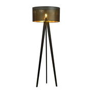 Piantana Moderno Drago Acciaio Nero Oro 1 Luce E27 Ip20