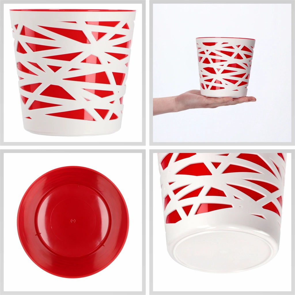 KADAX - Inserto in plastica per vaso di fiori e piante, 13 cm, rosso