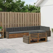 Set di divani da esterno 8 pz Naturale e Antracite 3383520
