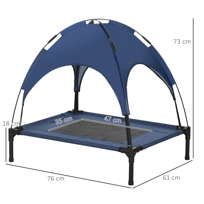 Cuccia per animali domestici con baldacchino, cuccia per cani, pieghevole, resistente alle intemperie, blu