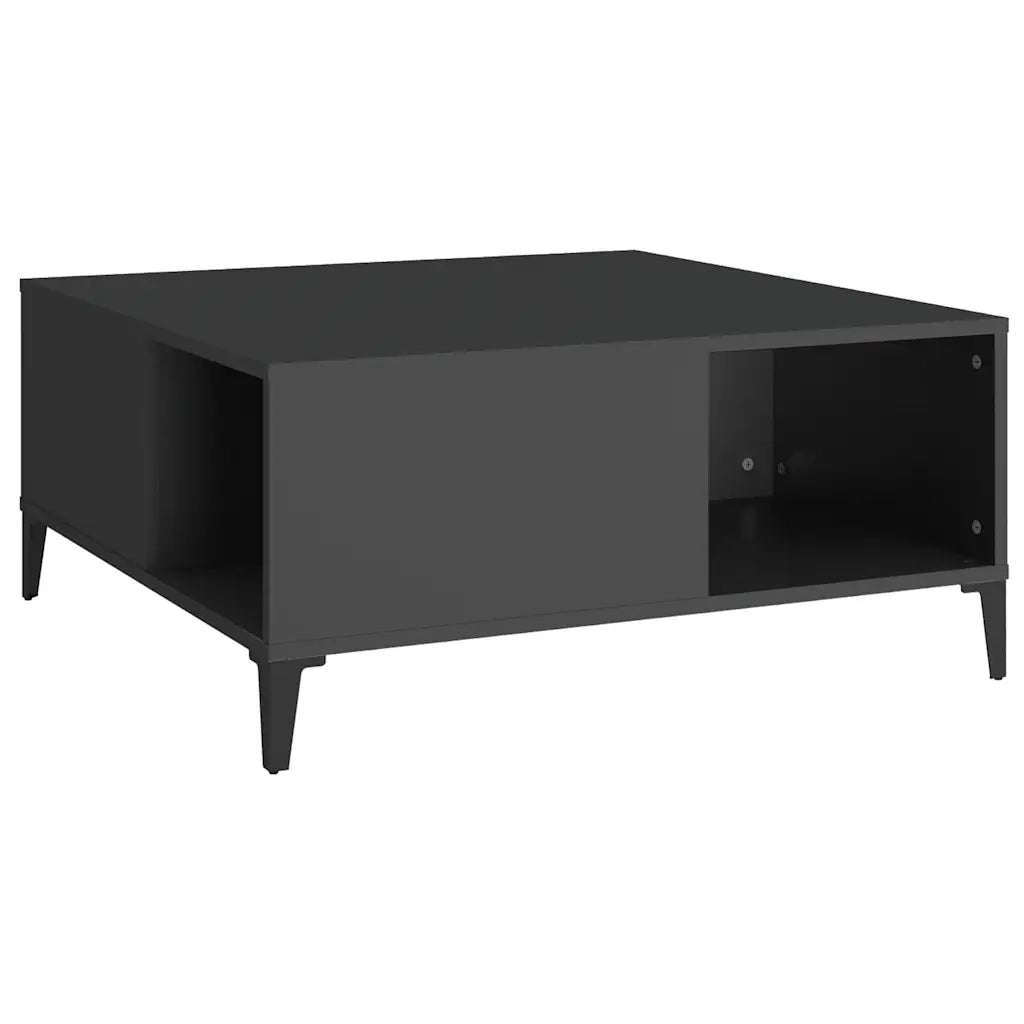Tavolino da Salotto Nero 80x80x36,5 cm in Legno Multistrato 821101