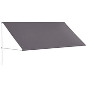 Tenda da sole retrattile a scomparsa ¨C zephmum ¨C 300x120 cm grigio scuro alluminio poliestere