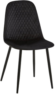 Sedia Giverny con cuciture decorative Velluto,nero