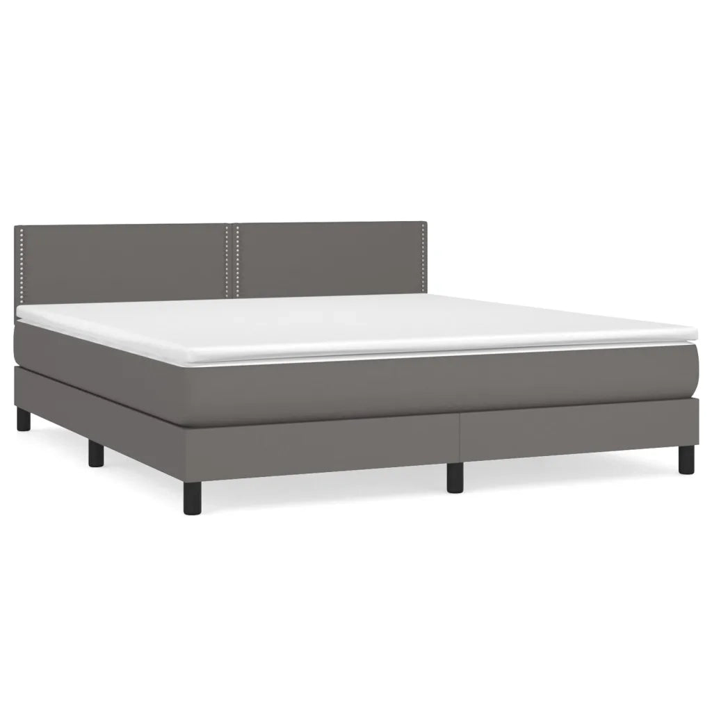 Giroletto a Molle con Materasso Grgio 180x200 cm in Similpelle 3141081