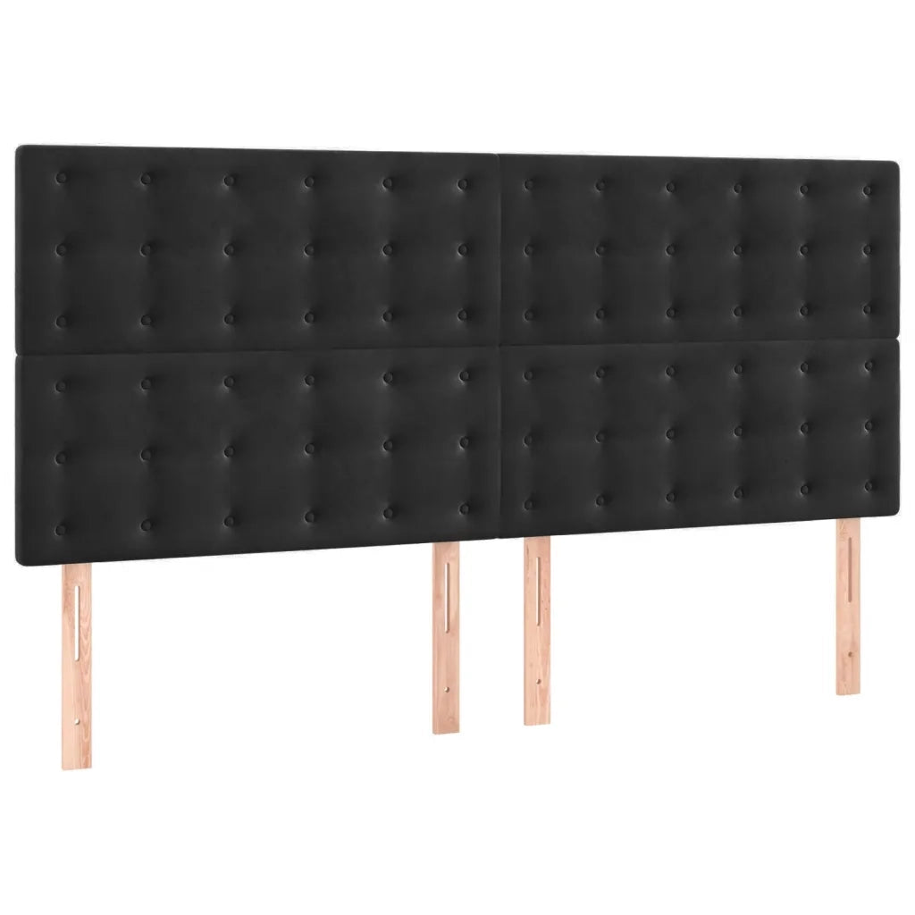Letto matrimoniale | Letto per adulti | Giroletto con Testiera Nero 180x200 cm in Velluto