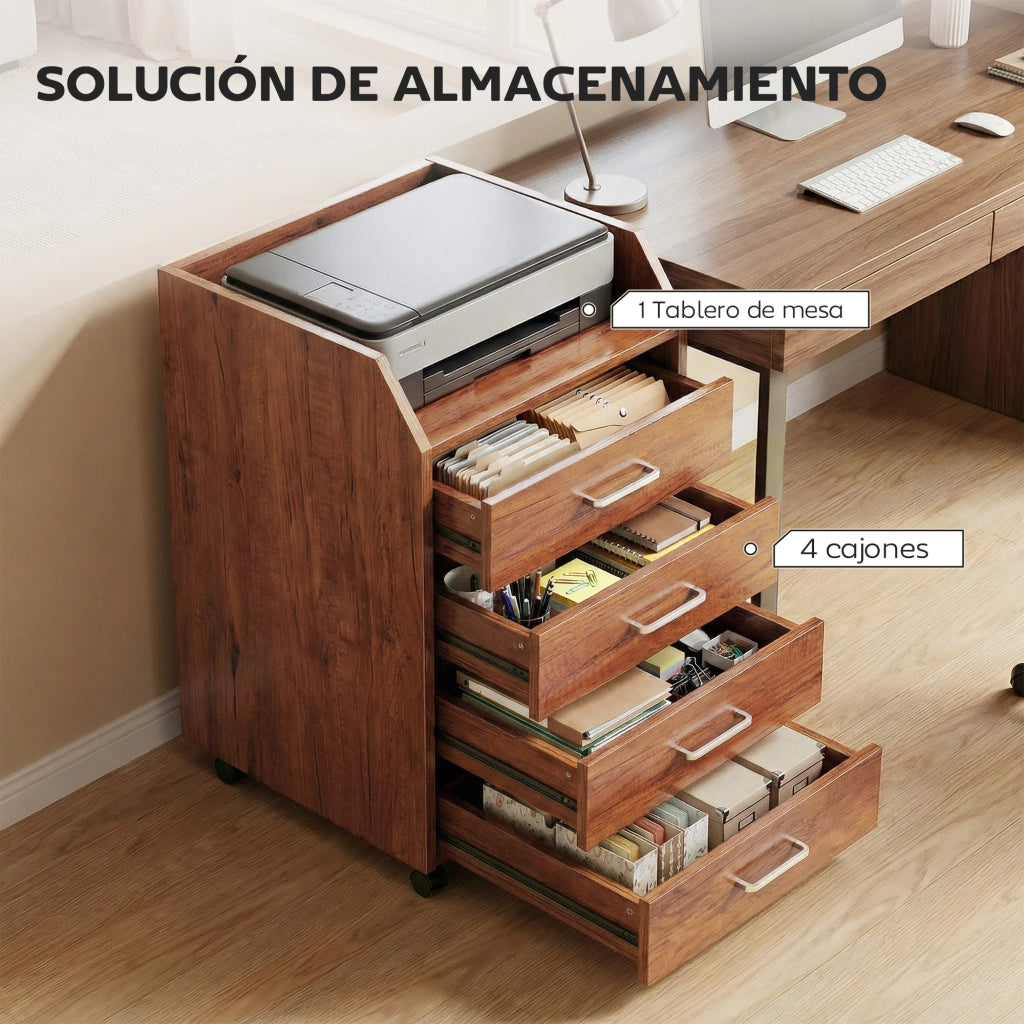 Cassettiera con Ruote ¨C zephmum ¨C Marrone 40x36x65 cm