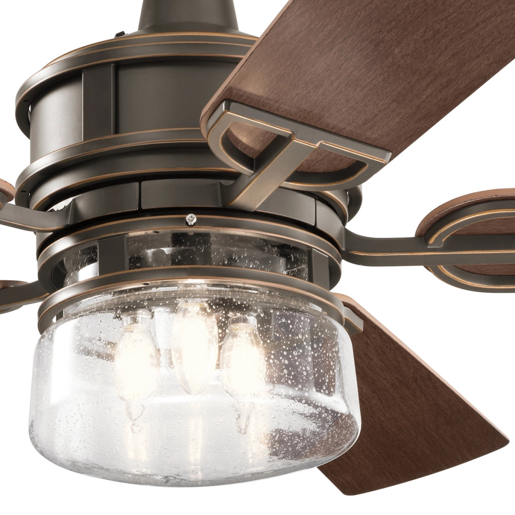 Ventilatore soffitto retro 132cm 3xE27 telecomando bronzo Kichler